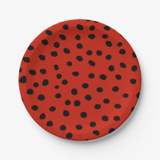 Schattige Ladybird Waterverf Meisjes Zomer Verjaar Papieren Bordje