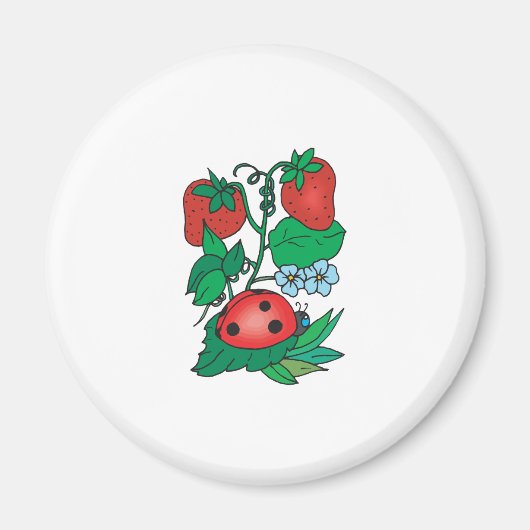 schattige ladybug en aardbeien magneet (Voorkant)