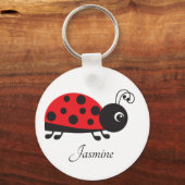 schattige ladybug-liefhebbers voegen naam toe sleutelhanger (Voorkant)