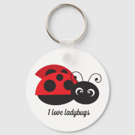 schattige ladybug-liefhebbers voegen tekst toe sleutelhanger