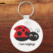 schattige ladybug-liefhebbers voegen tekst toe sleutelhanger (Voorkant)