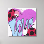 Schattige Ladybug Love Cartoon Canvas Afdruk (Voorkant)