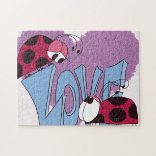 Schattige Ladybug Love Cartoon Legpuzzel