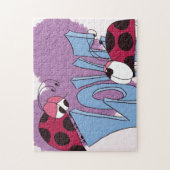 Schattige Ladybug Love Cartoon Legpuzzel (Verticaal)