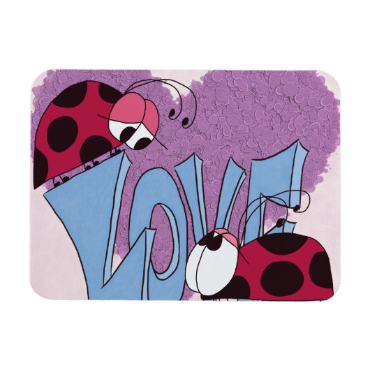 Schattige Ladybug Love Cartoon Magneet (Horizontaal)