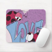 Schattige Ladybug Love Cartoon Muismat (Met muis)