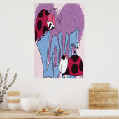 Schattige Ladybug Love Cartoon Poster (Keuken)