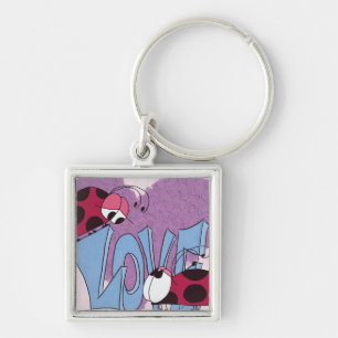 Schattige Ladybug Love Cartoon Sleutelhanger