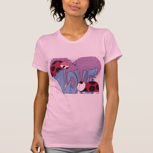 Schattige Ladybug Love Cartoon T-shirt (Voorkant)