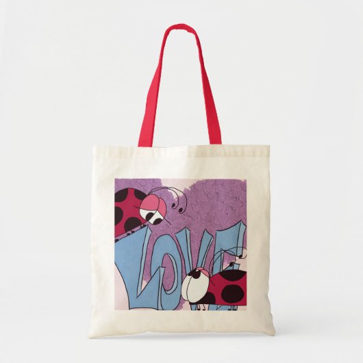 Schattige Ladybug Love Cartoon Tote Bag (Voorkant)