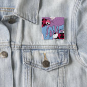 Schattige Ladybug Love Cartoon Vierkante Button 5,1 Cm (In situ)