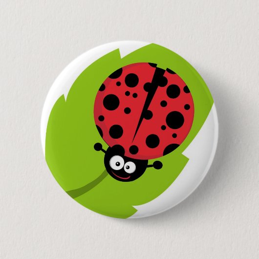 Schattige Ladybug op een lef Ronde Button 5,7 Cm (Voorkant)