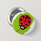 Schattige Ladybug op een lef Ronde Button 5,7 Cm (Voorkant /achterkant)