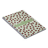 Schattige Ladybug Pattern Green Gingham Monogram N Notitieboek (Rechterzijde)