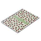 Schattige Ladybug Pattern Green Gingham Monogram N Notitieboek (Linkerzijde)