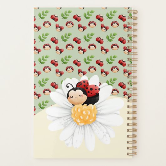 Schattige LadyBug Pattern Kinder Notitieboek met n (Achterkant)