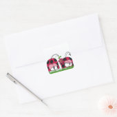 Schattige Ladybug Wooking Zijne Nieuwe Liefde Cart Vierkante Sticker (Envelop)
