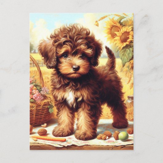 Schattige Lagotto Romagnolo schilderij Briefkaart (Voorkant)