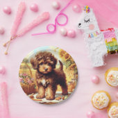 Schattige Lagotto Romagnolo schilderij Papieren Bordje (Feest)
