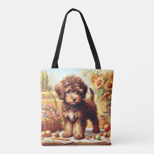 Schattige Lagotto Romagnolo schilderij Tote Bag (Achterkant)