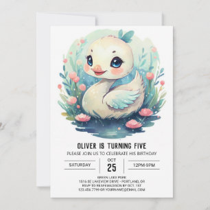 Schattige Lake Swan Vogelverjaardag Kaart