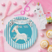 Schattige lam baby jongen papieren bordje (Feest)