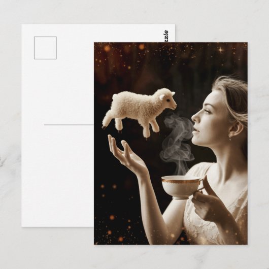 Schattige Lam Magick Briefkaart (Voorkant / Achterkant)