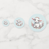 Schattige Lam Met Bloemenkroon Illustratie Confetti (Voorkanten)