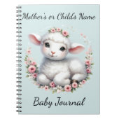 Schattige Lam Met Bloemenkroon Illustratie Notitieboek (Voorkant)