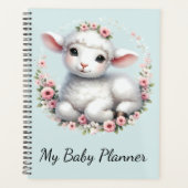 Schattige Lam Met Bloemenkroon Illustratie Planner (Voorkant)