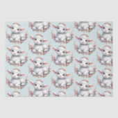 Schattige Lam Met Bloemenkroon Illustratie Tissuepapier (Voorkant)