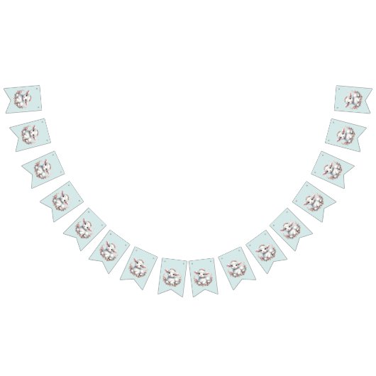 Schattige Lam Met Bloemenkroon Illustratie Vlaggetjes (Alle)