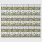 Schattige lam op Boerderijen hek Cadeaupapier (Vlak)