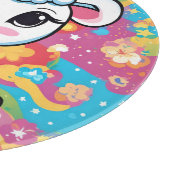 Schattige lam op een kleurrijke achtergrond snijplank (Hoek)