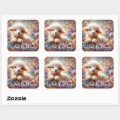 Schattige Lam Pasen Groeten Bloemen Sticker (Vel)