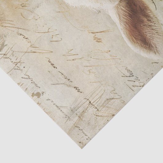 Schattige Lam Roze Bloemen Script Decoupage Tissuepapier (Detail)