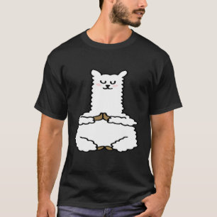 Schattige Lama Alpaca Meditatie Namaste Yoga T-shirt