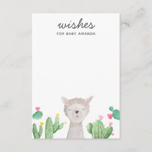 Schattige Lama Baby Shower Wensen Alpaca Activit Informatiekaartje