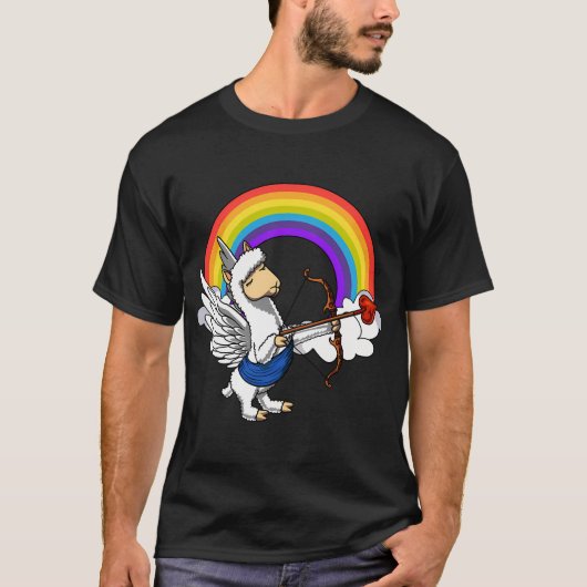 Schattige Lama Cupido T-shirt (Voorkant)
