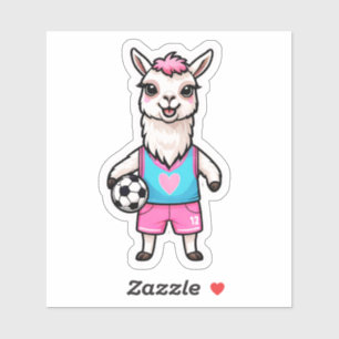 Schattige Lama die Voetbal Speelt Sticker
