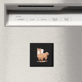 Schattige Lama En Kat  Magneet (Insitu (Vaatwasser))