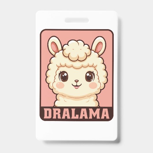 Schattige lama illustratie ontwerp badge (Voorzijde)