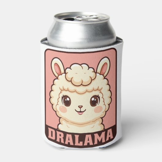 Schattige lama illustratie ontwerp blikjeskoeler (Blikje Voorkant)