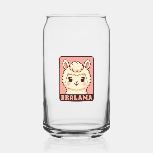 Schattige lama illustratie ontwerp blikvorm glas (Voorkant)