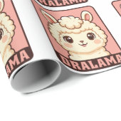 Schattige lama illustratie ontwerp cadeaupapier (Rol Hoek)
