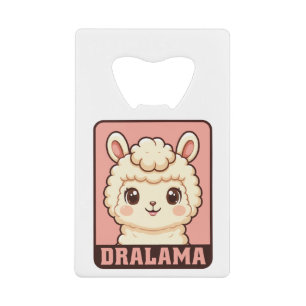 Schattige lama illustratie ontwerp creditkaart flessenopener