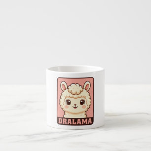 Schattige lama illustratie ontwerp espresso kop