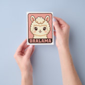 Schattige lama illustratie ontwerp flyer (Hand)
