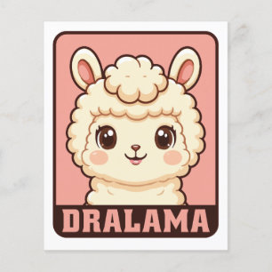 Schattige lama illustratie ontwerp flyer