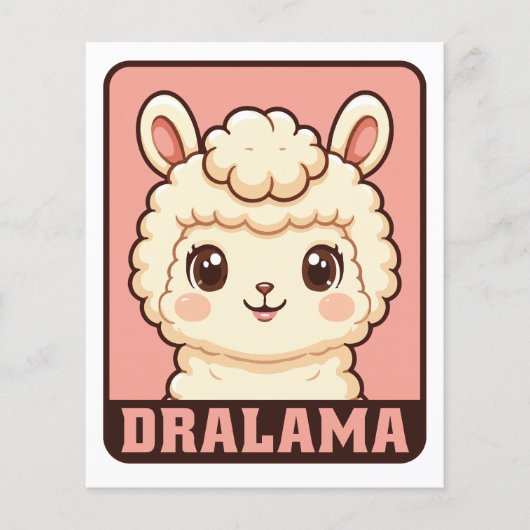 Schattige lama illustratie ontwerp flyer (Voorkant)